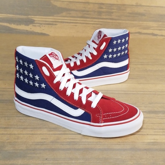 ***SOLD***Vans Sk8-Hi American Flag Studded Star - Picture 5 of 8